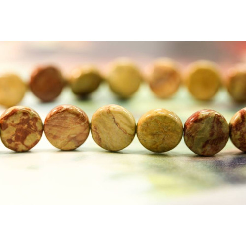 100-0487 Red Muger Jasper <br>12mm Dime