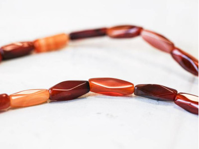 Natural Carnelian 6x16-20 Faceted Rectangle