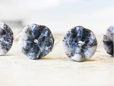 Ice Blue Agate 32x Flower