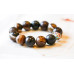102-0627 Brown Banded Agate <br>15mm Round Bracelet