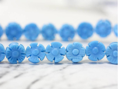 Dyed Blue Jade 10mm Flower