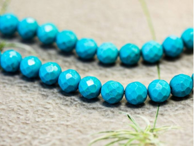 Imitation Turquoise 8mm Faceted Round