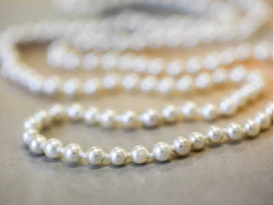 Coated Mother of Pearl 6mm Round Necklace