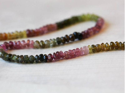 Tourmaline 4mm Faceted Rondell Tourmaline 4mm Faceted Rondell