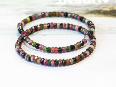 Tourmaline 4mm Faceted Rondell Bracelet