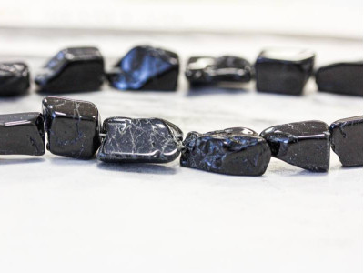 Black Tourmaline 9-10mm Flat Nugget