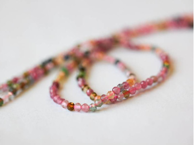 Tourmaline 2mm Faceted Rondell Tourmaline 2mm Faceted Rondell