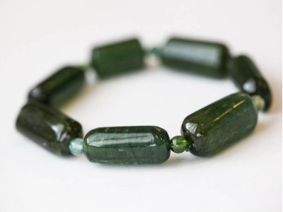 Green Tourmaline 14x Cylinder Bracelet