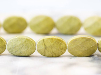 Yellow Turquoise 13x18 Faceted Flat Oval