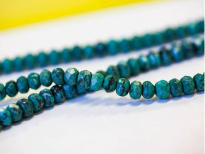 Chinese Turquoise 6mm Faceted Rondell