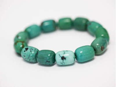 Chinese Turquoise 12mm Oval Bracelet