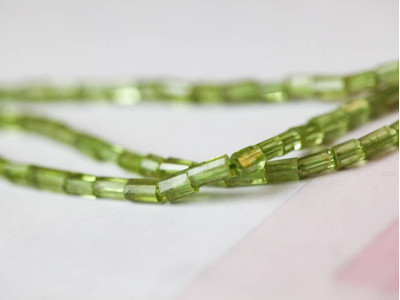 Peridot 3-3.5mm Faceted Tube