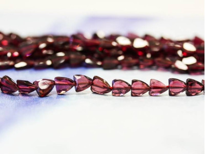 Garnet 5mm Faceted Triangle