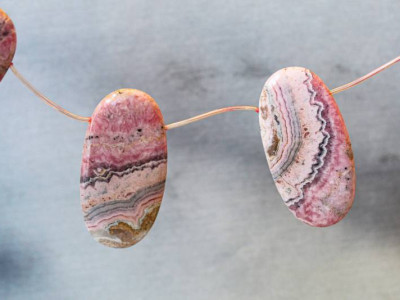 Rhodochrosite 30x60 Flat Oval Drop