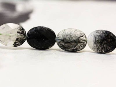 Tourmalinated Quartz 14x18 Faceted Flat Oval
