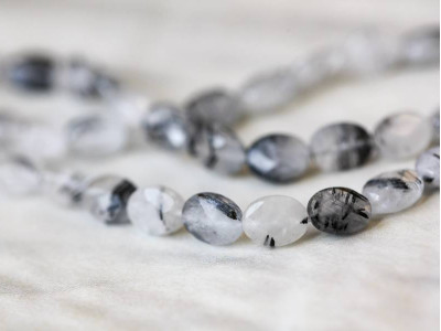 Tourmalinated Quartz 8x10 Faceted Flat Oval