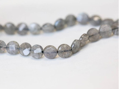 Labradorite 8mm Faceted Coin