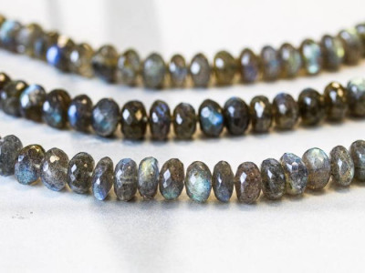 Labradorite 9mm Faceted Rondell