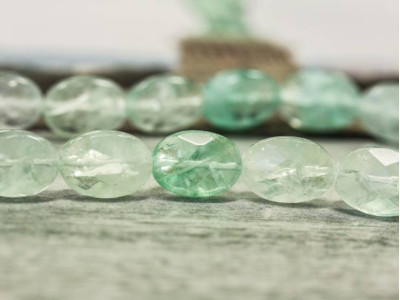 Green Fluorite 10x14 Faceted Flat Oval