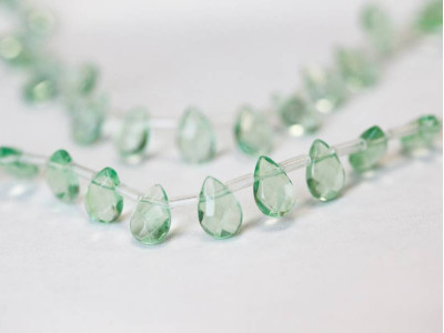 Green Fluorite 6x9 Flat Pear Briolette