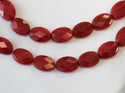 Red Jade 10x14 Faceted Flat Oval