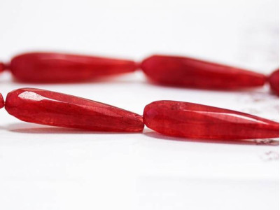 Red Jade 7x30 Faceted Teardrop