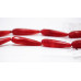 128-1064 Red Jade <br>7x30 Faceted Teardrop