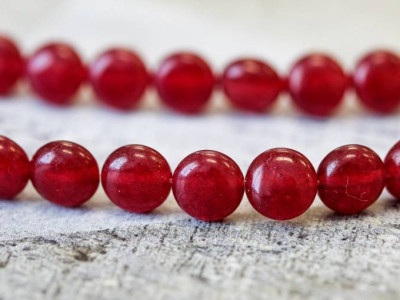 Red Jade 8mm Coin