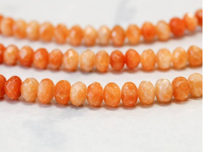 Orange Calcite 10mm Faceted Rondell
