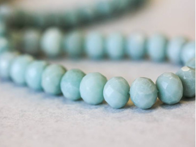 Amazonite 12mm Faceted Rondell