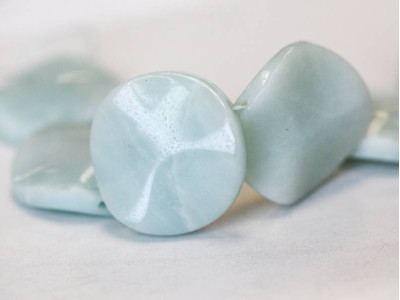 Amazonite 30mm Waved Coin