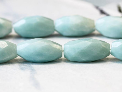 Amazonite 16x31 Faceted Flat Oval