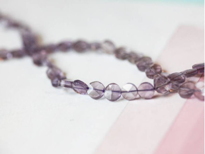 Amethyst 5mm Faceted Coin