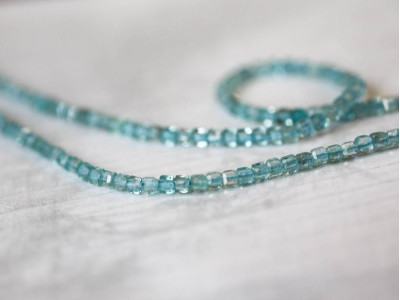 Blue Apatite 2.5mm Beveled Cube