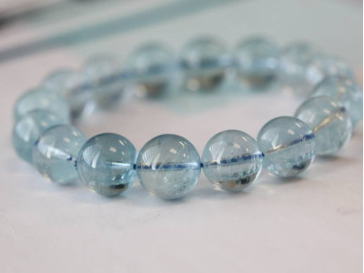 Aquamarine 13-14mm Round Bracelet Aquamarine 13-14mm Round Bracelet