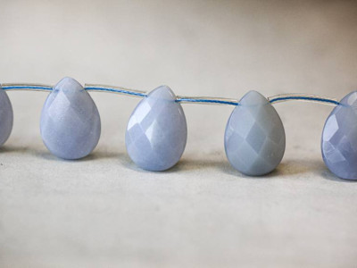 Blue Chalcedony 18x25 Flat Pear Briolette