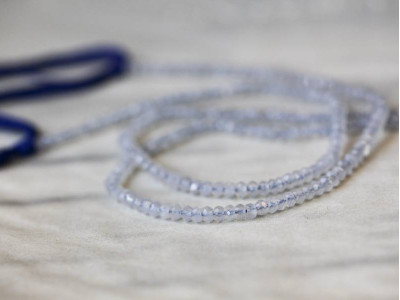 Blue Chalcedony 3-3.5mm Faceted Rondell