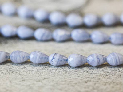 Blue Lace Agate 6x9 Faceted Teardrop