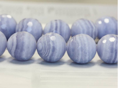 Blue Lace Agate 20mm Faceted Round