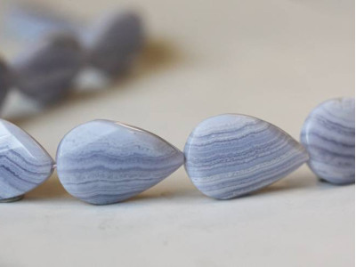 Blue Lace Agate 20x30 Faceted Pear
