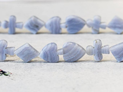 Blue Lace Agate 16-17mm Poker Suits