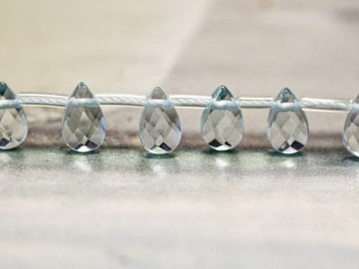 Blue Quartz 5x8 Flat Pear Briolette