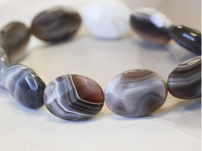 Botswana Agate 18x25 Faceted Flat Oval