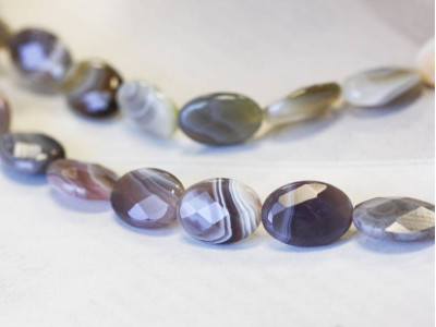 Botswana Agate 10x14 Faceted Flat Oval