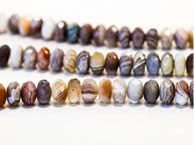 Botswana Agate 10mm Faceted Rondell