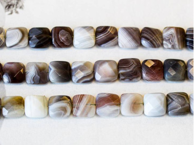 Botswana Agate 10x10 Square Cushion Cut