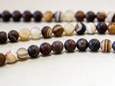 Matte Botswana Agate 6mm Round