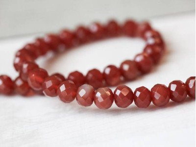 Carnelian 10mm Faceted Rondell