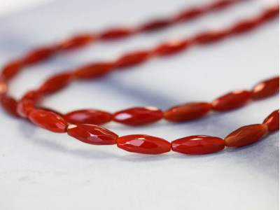 Carnelian 6x16 Faceted Oval Rice