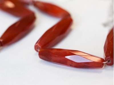 Carnelian 14x55 Faceted Long Oval